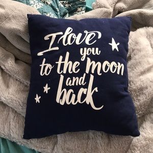 Navy blue throw pillow
